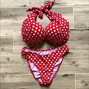 NWOT Venus Red Polka Dot Bikini Set